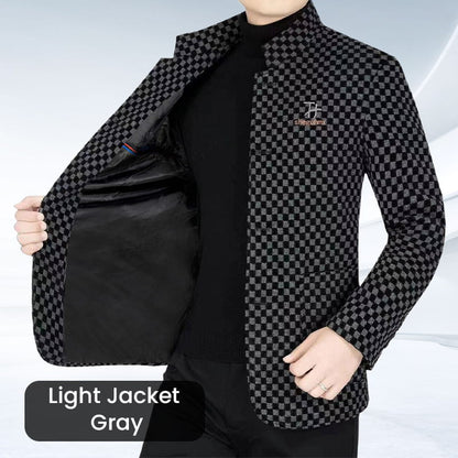 Men’s Trendy Checkered Warm Jacket with Pockets