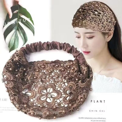🌞Summer Sale 50% OFF🔥Plum Blossom Hollow Beaded Wide Headband