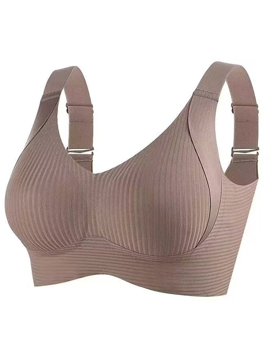 🎁2026 HOT SALE!🎁Huge discount 🔥 💕 Subtle Striped Seamless Bra with W-Support – Comfort & Style!