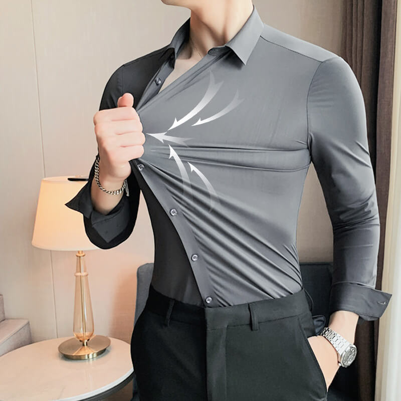 Men's Ice Silk High Elasticity Short Sleeve Shirt – Breathable, Moisture-Wicking & Anti-Bacterial 💪