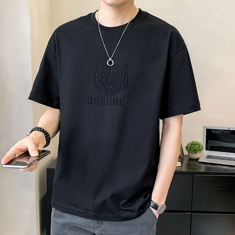 T-shirt de cou à l'équipage relaxé pour hommes pour hommes （50% de réduction）