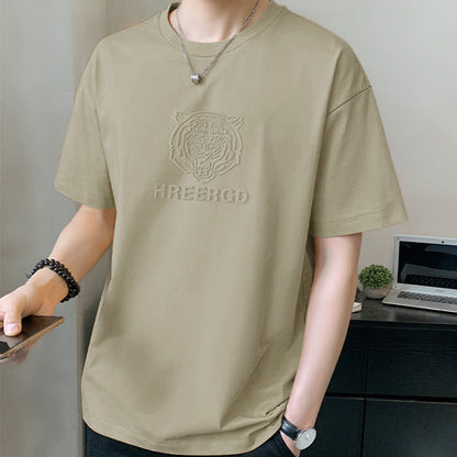 T-shirt de cou à l'équipage relaxé pour hommes pour hommes （50% de réduction）