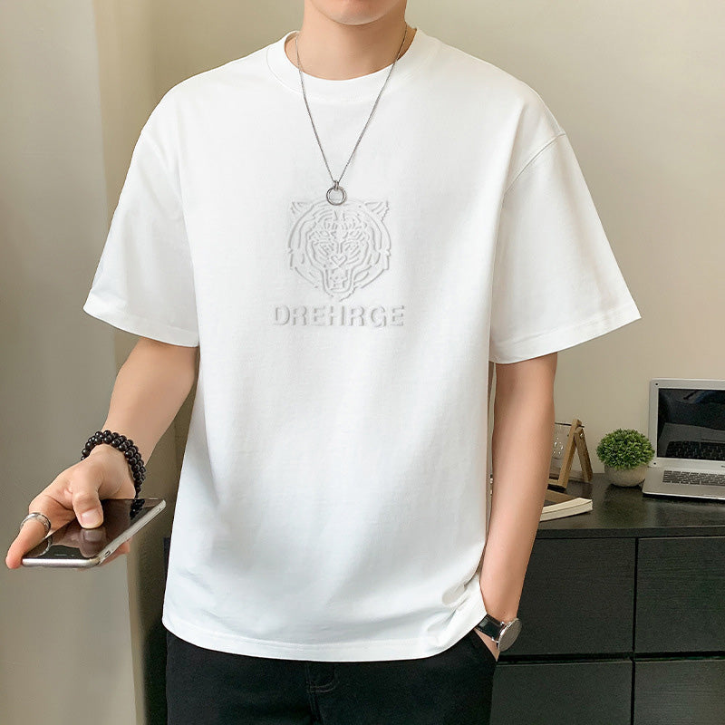 T-shirt de cou à l'équipage relaxé pour hommes pour hommes （50% de réduction）