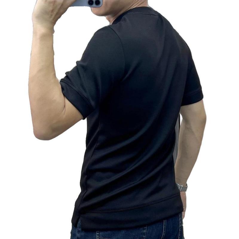 T-shirt en coton pur à collier simple d'été pour hommes （50% de réduction）