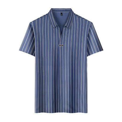 Chemise à manches courtes à rayures à rayures pour hommes （50% de réduction）