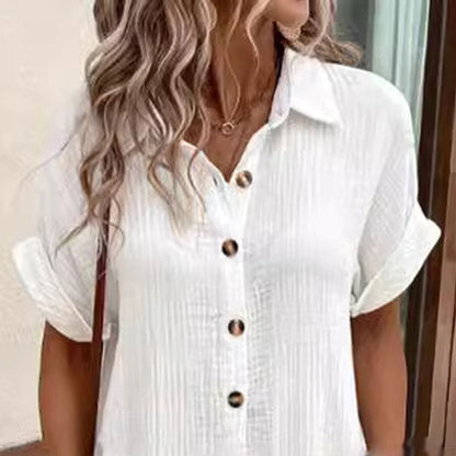 ⏳Time-Limited Special⏰Women's Buttoned Short Sleeve Pocket Casual Shirt Dress