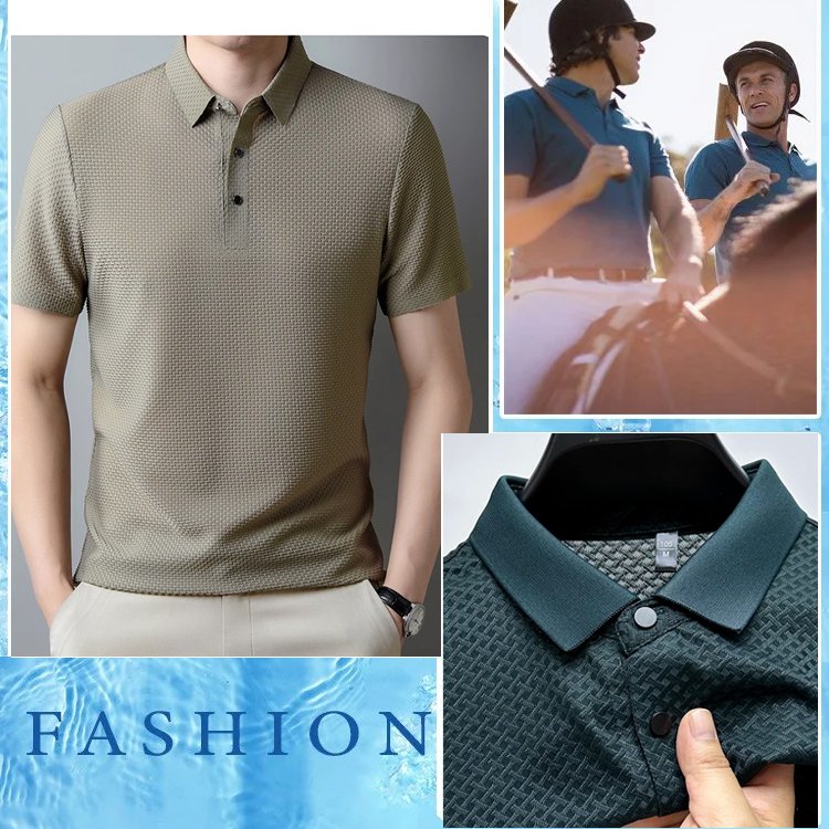 🎁Hot Sale 50% OFF⏳New Silk Business Casual Solid Color T-shirt