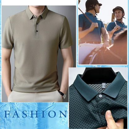 🎁Hot Sale 50% OFF⏳New Silk Business Casual Solid Color T-shirt