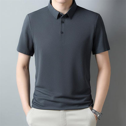 🎁Hot Sale 50% OFF⏳New Silk Business Casual Solid Color T-shirt