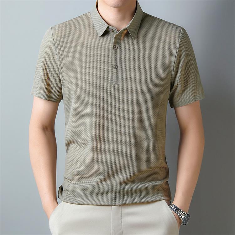🎁Hot Sale 50% OFF⏳New Silk Business Casual Solid Color T-shirt