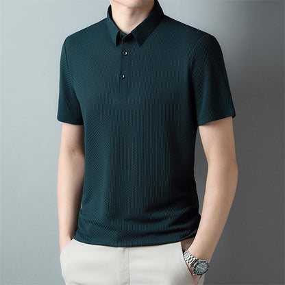 🎁Hot Sale 50% OFF⏳New Silk Business Casual Solid Color T-shirt