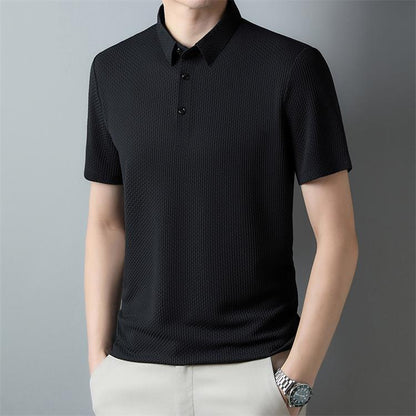 🎁Hot Sale 50% OFF⏳New Silk Business Casual Solid Color T-shirt
