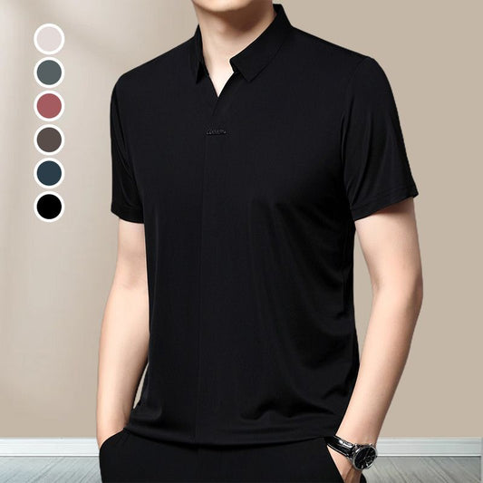 Men’s Casual Lapel Breathable Wrinkle-free T-shirt（50% OFF）