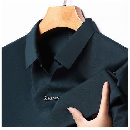 Men’s Casual Lapel Breathable Wrinkle-free T-shirt（50% OFF）