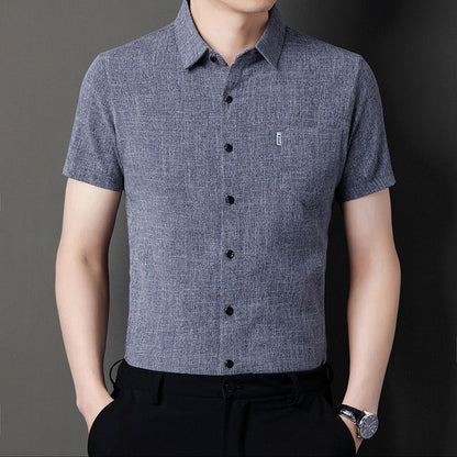 🔥Hot Sale🔥Men's Soft Solid Color Short Sleeve Lapel Shirt（50% OFF）