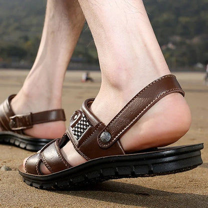 Sandales à double usage à double usage de vache pour hommes