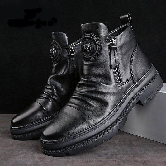 [Meilleur cadeau] Des bottes en cuir décontractées décontractées masculines pour hommes