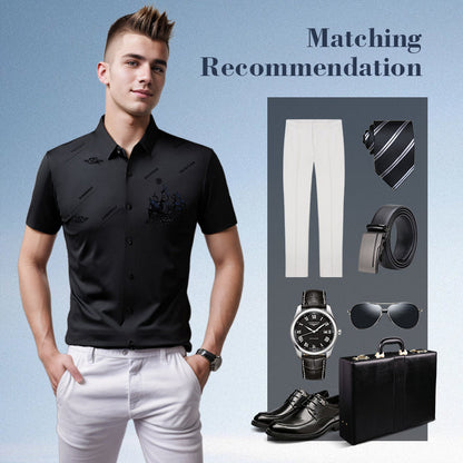 🔥Vente chaude (50 % de réduction)🔥Chemise boutonnée à manches courtes pour homme