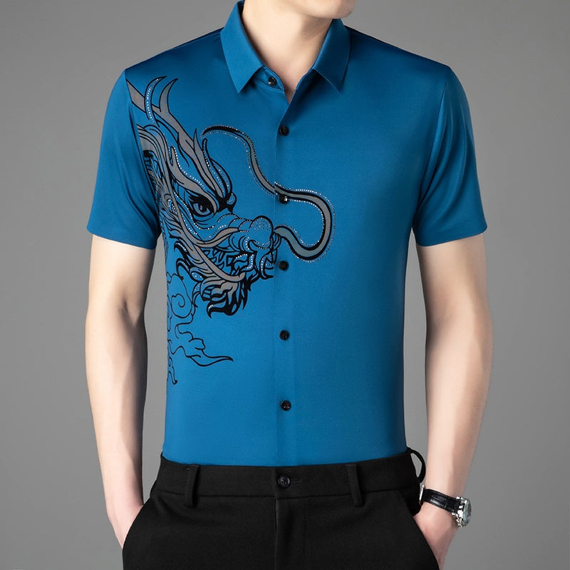 Business Business Casual Ice Silk Short Shirt