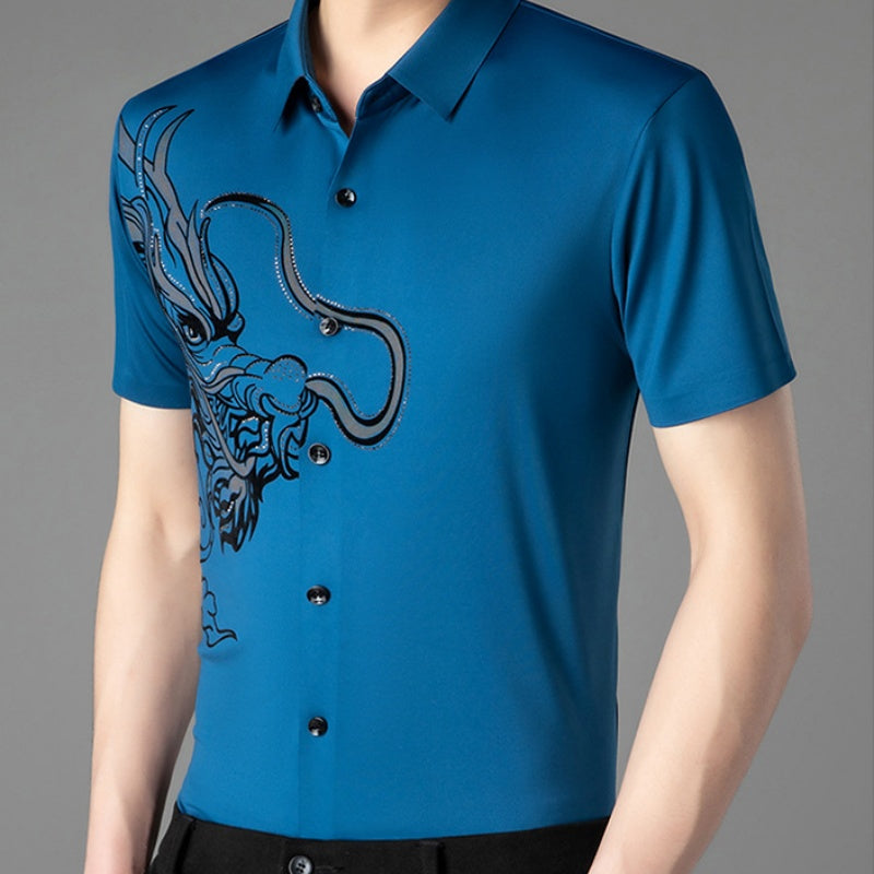 Business Business Casual Ice Silk Short Shirt