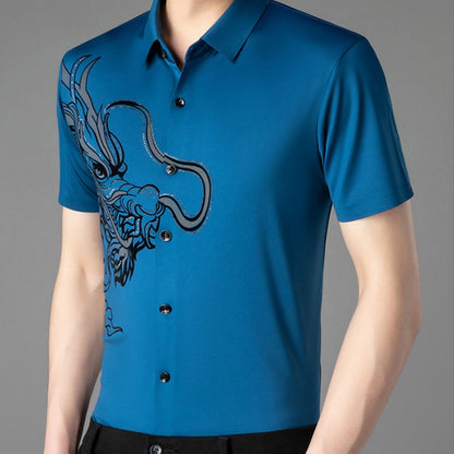 Business Business Casual Ice Silk Short Shirt