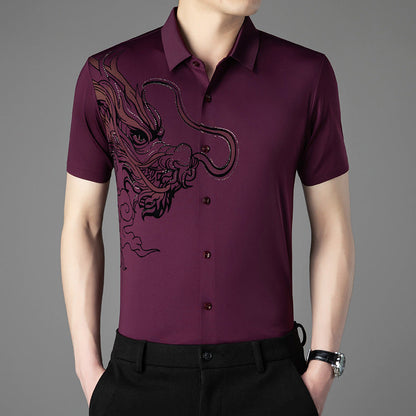 Business Business Casual Ice Silk Short Shirt