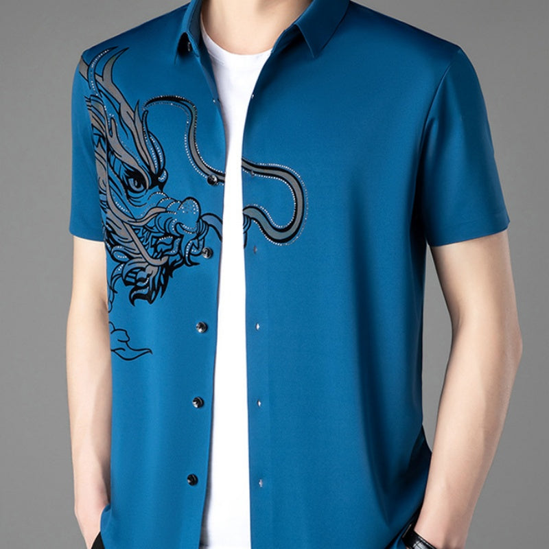 Business Business Casual Ice Silk Short Shirt