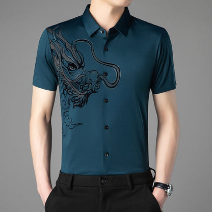 Business Business Casual Ice Silk Short Shirt