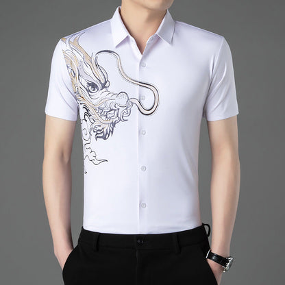 Business Business Casual Ice Silk Short Shirt