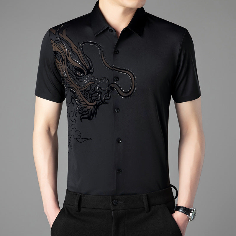Business Business Casual Ice Silk Short Shirt