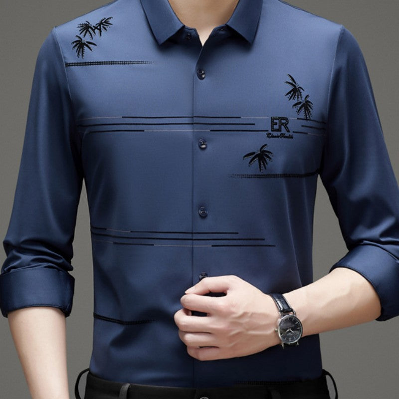 Chemise à manches longues imprimées à la mode pour hommes