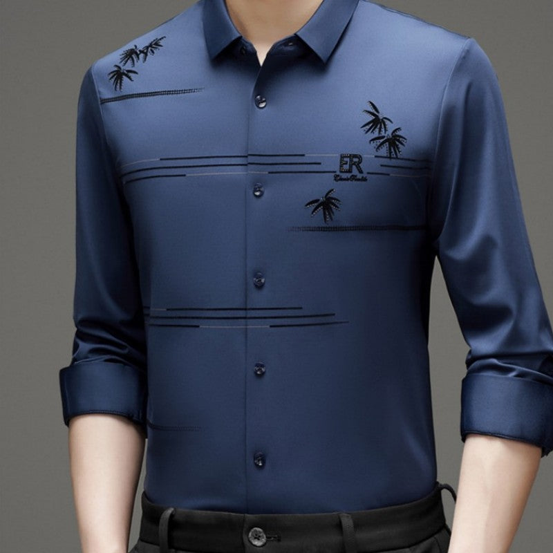 Chemise à manches longues imprimées à la mode pour hommes
