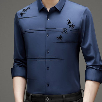 Chemise à manches longues imprimées à la mode pour hommes