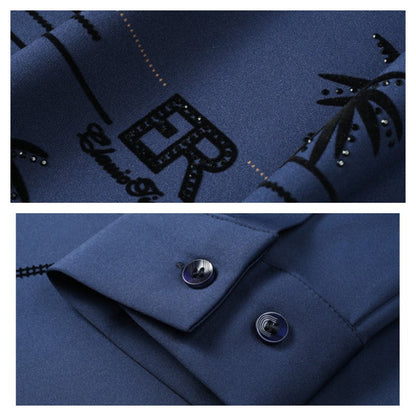 Chemise à manches longues imprimées à la mode pour hommes