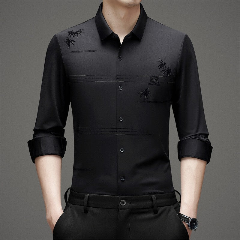 Chemise à manches longues imprimées à la mode pour hommes
