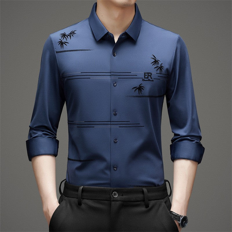 Chemise à manches longues imprimées à la mode pour hommes