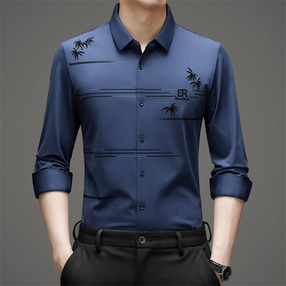Chemise à manches longues imprimées à la mode pour hommes