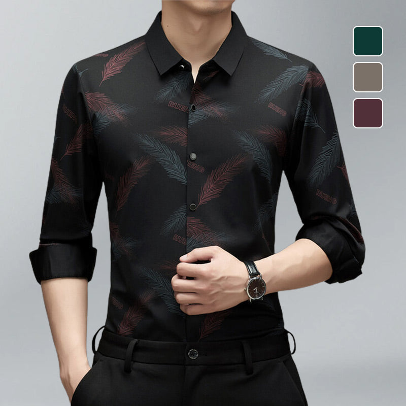 🔥Chemise à manches longues imprimée décontractée pour homme