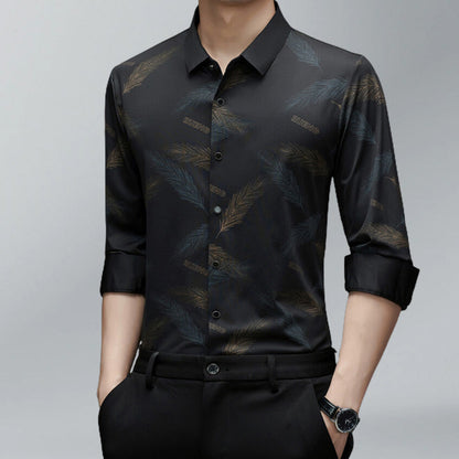 🔥Chemise à manches longues imprimée décontractée pour homme