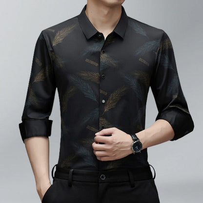 🔥Chemise à manches longues imprimée décontractée pour homme