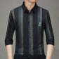 Striped Lapel Button Down Long Sleeve Shirt