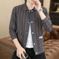 Men's Casual Striped Knitted Lapel Jacket