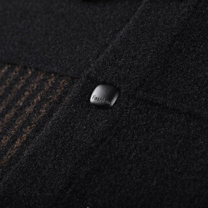 Men’s Casual Button Tweed Jacket with Lapel Collar