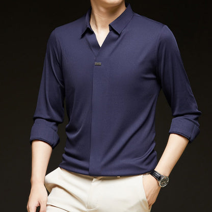 ✨New Arrival✨Comfortable Men's Solid Color Long Sleeve Shirt