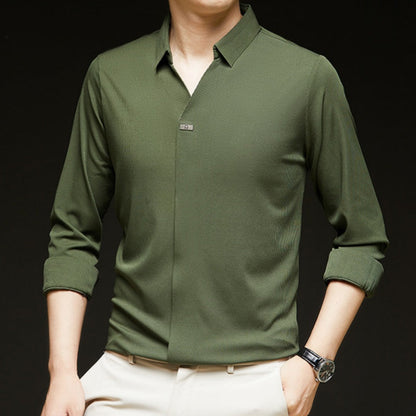 ✨New Arrival✨Comfortable Men's Solid Color Long Sleeve Shirt