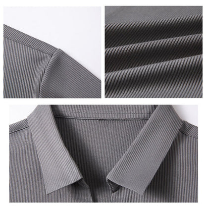 ✨New Arrival✨Comfortable Men's Solid Color Long Sleeve Shirt