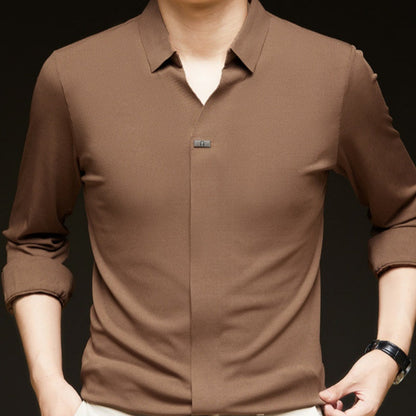 ✨New Arrival✨Comfortable Men's Solid Color Long Sleeve Shirt