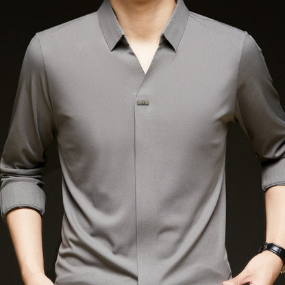✨New Arrival✨Comfortable Men's Solid Color Long Sleeve Shirt