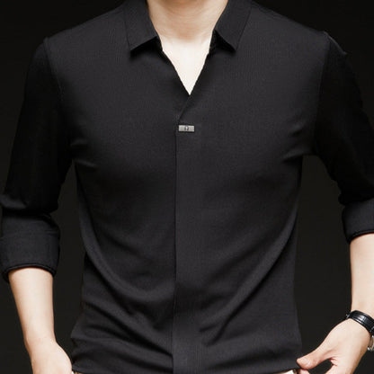✨New Arrival✨Comfortable Men's Solid Color Long Sleeve Shirt