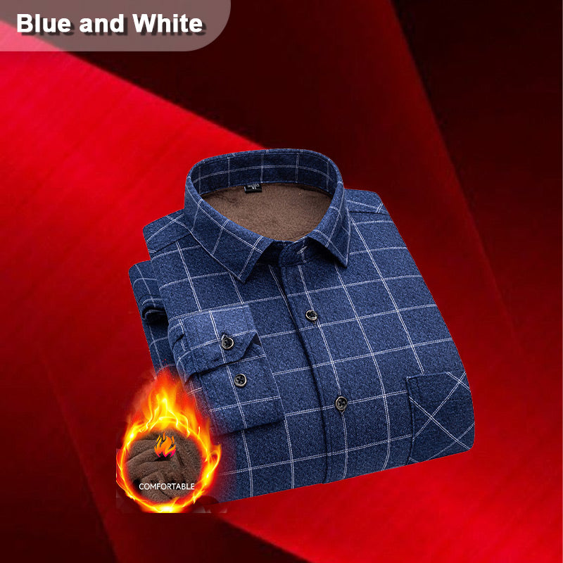 Chemise à carreaux à bouton-borne pour hommes （50% de réduction）